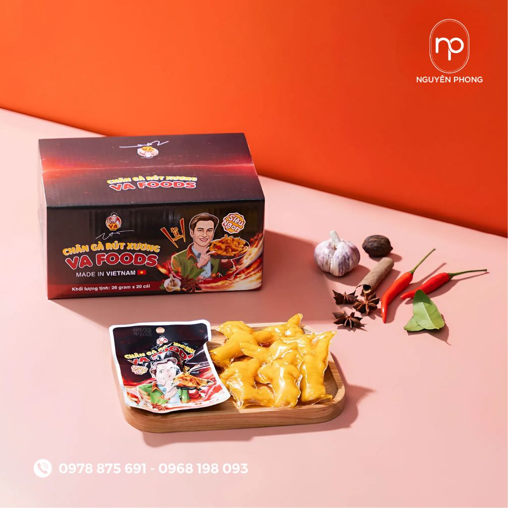 Bố cục hộp đựng chân gà